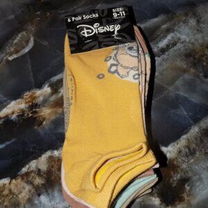 Disney Bambie No Show Socks Size 9-11 Unisex Set of 6 NEW